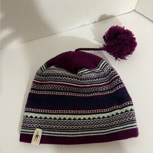 Smartwool Merino Wool Pom Beanie Fair Isle Knit Made in Canada